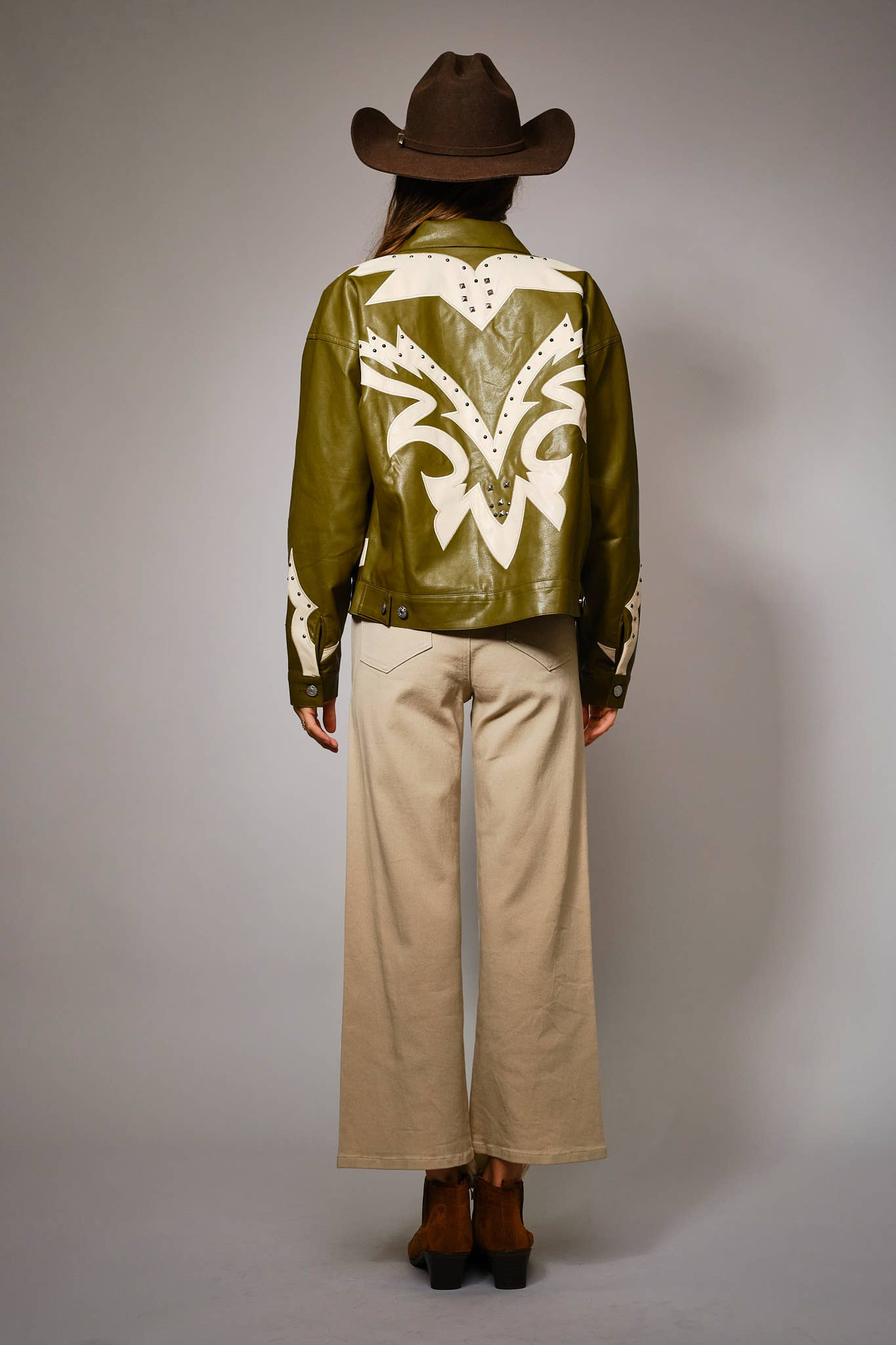 Studded Oversized Zip-Up Jacket