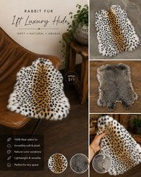 White rabbit fur hide