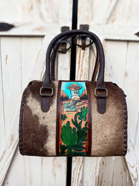 Blurry Skies, Steady Spirit | Western Leather Satchel