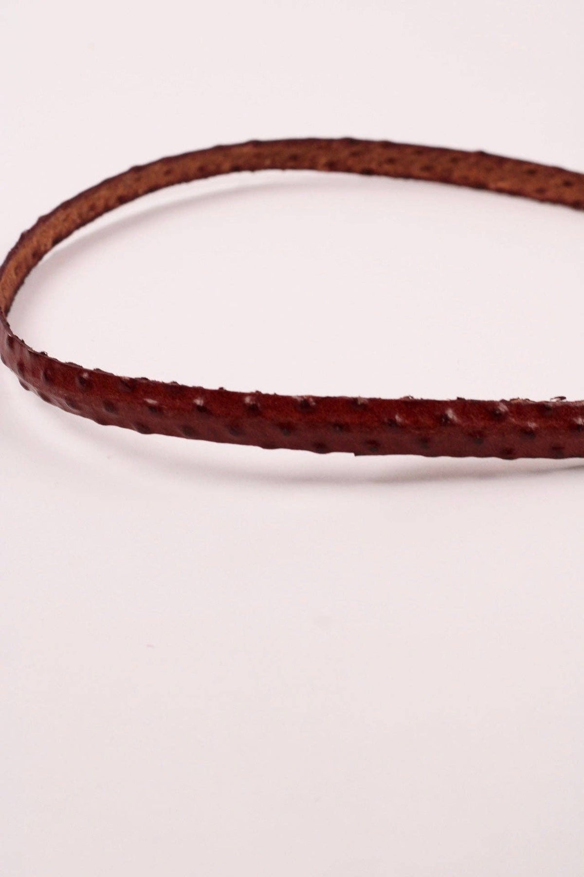 Leather Ostrich Hat Band  / Falu Red