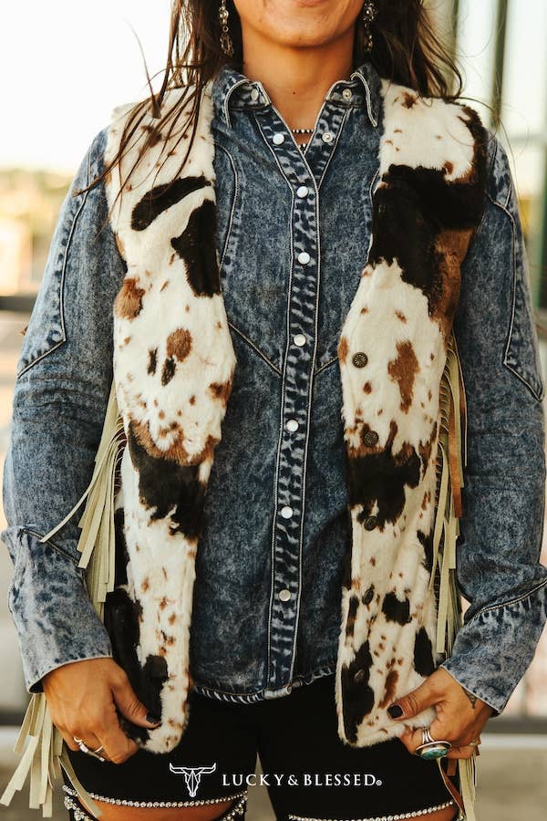 Concho Vest W Side Fringe