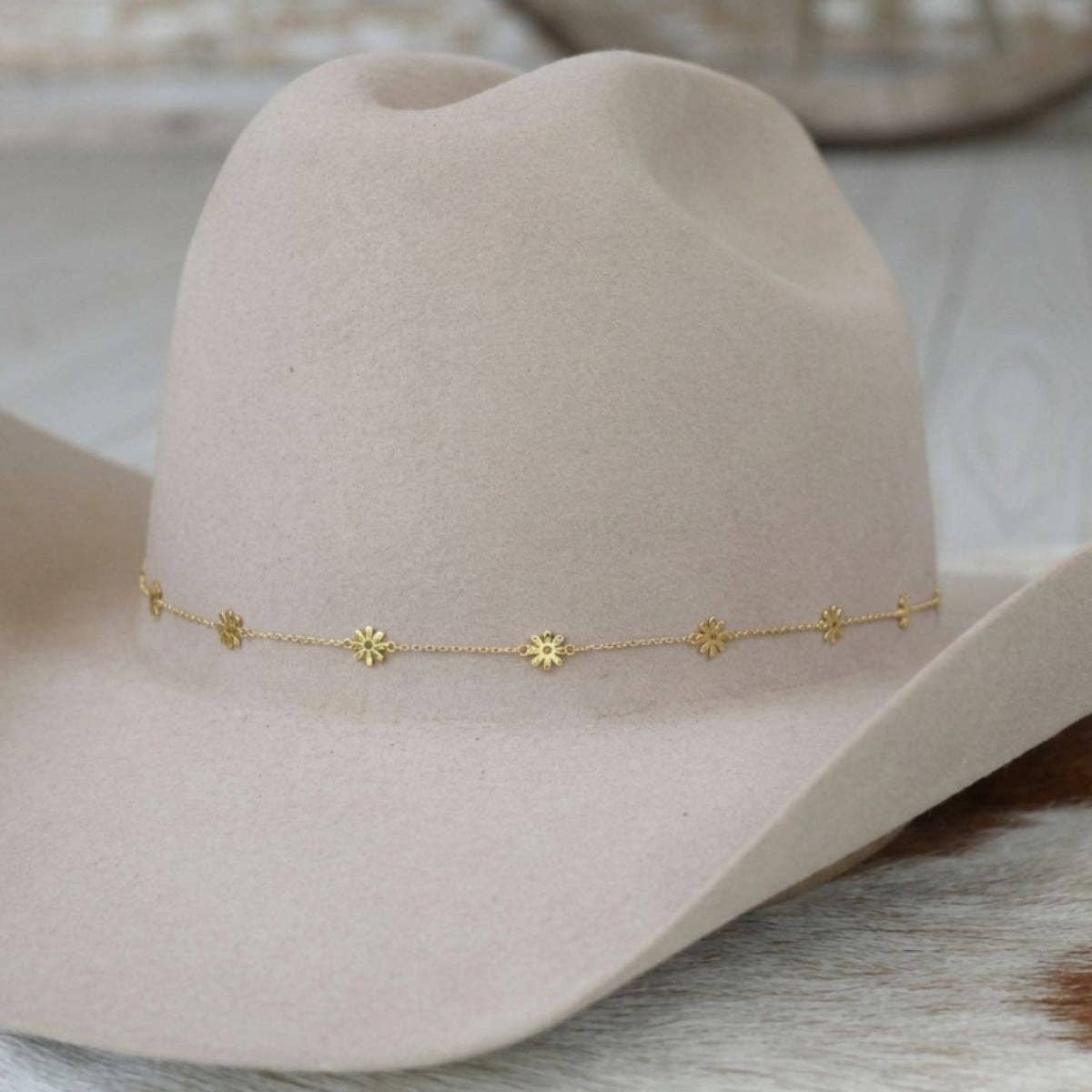 14K Gold Plated Daisy Chain Hat Band