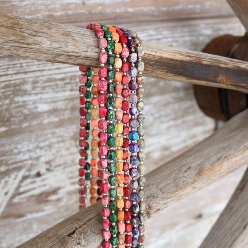 Chunky Orange Stone Hat Band - Terracotta