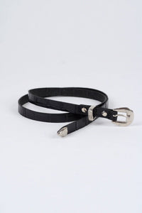 *Crocodile Print Leather Hat Band w/ Buckle Raw