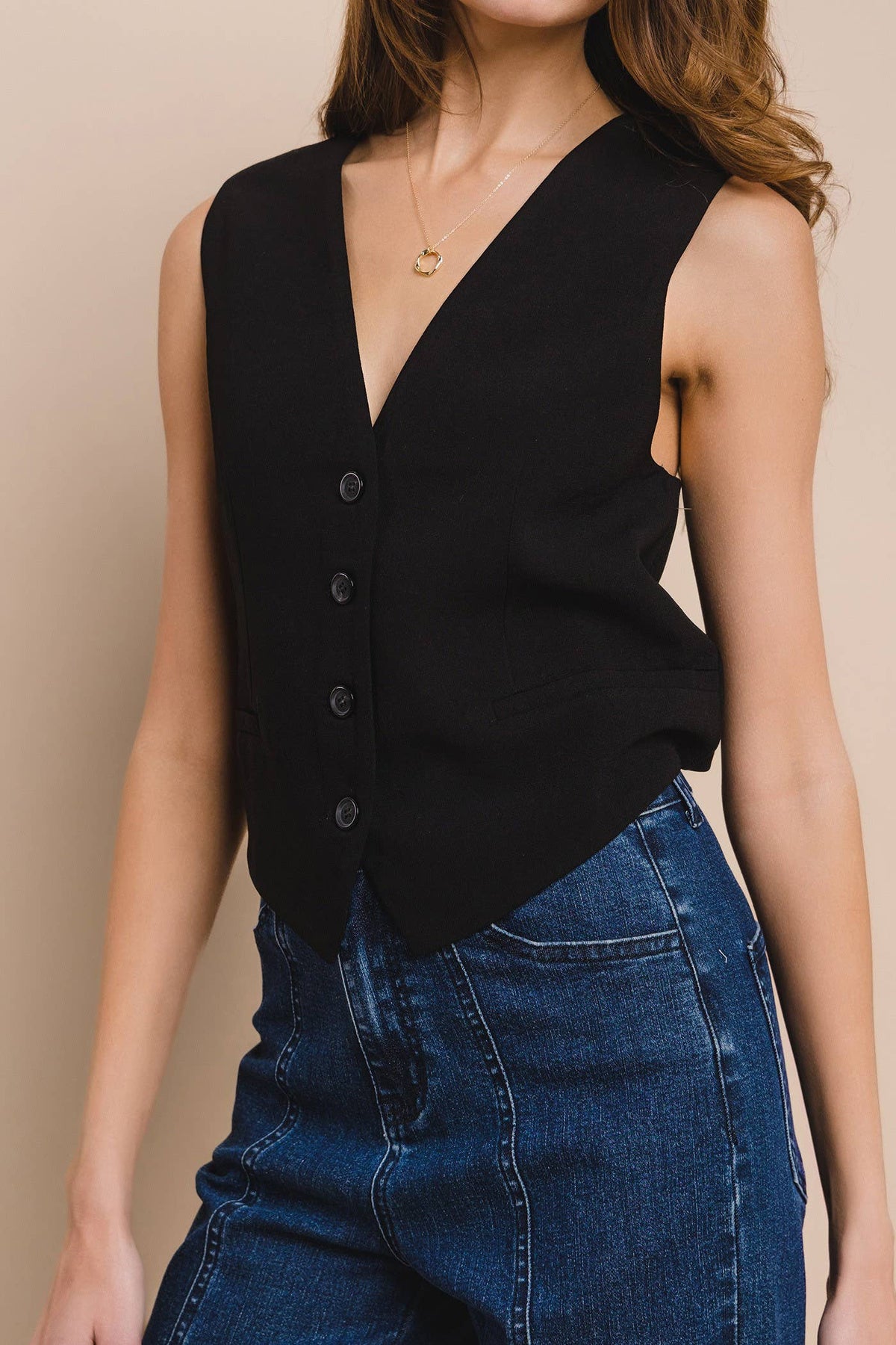 CRISS CROSS BACK TAILORED VEST