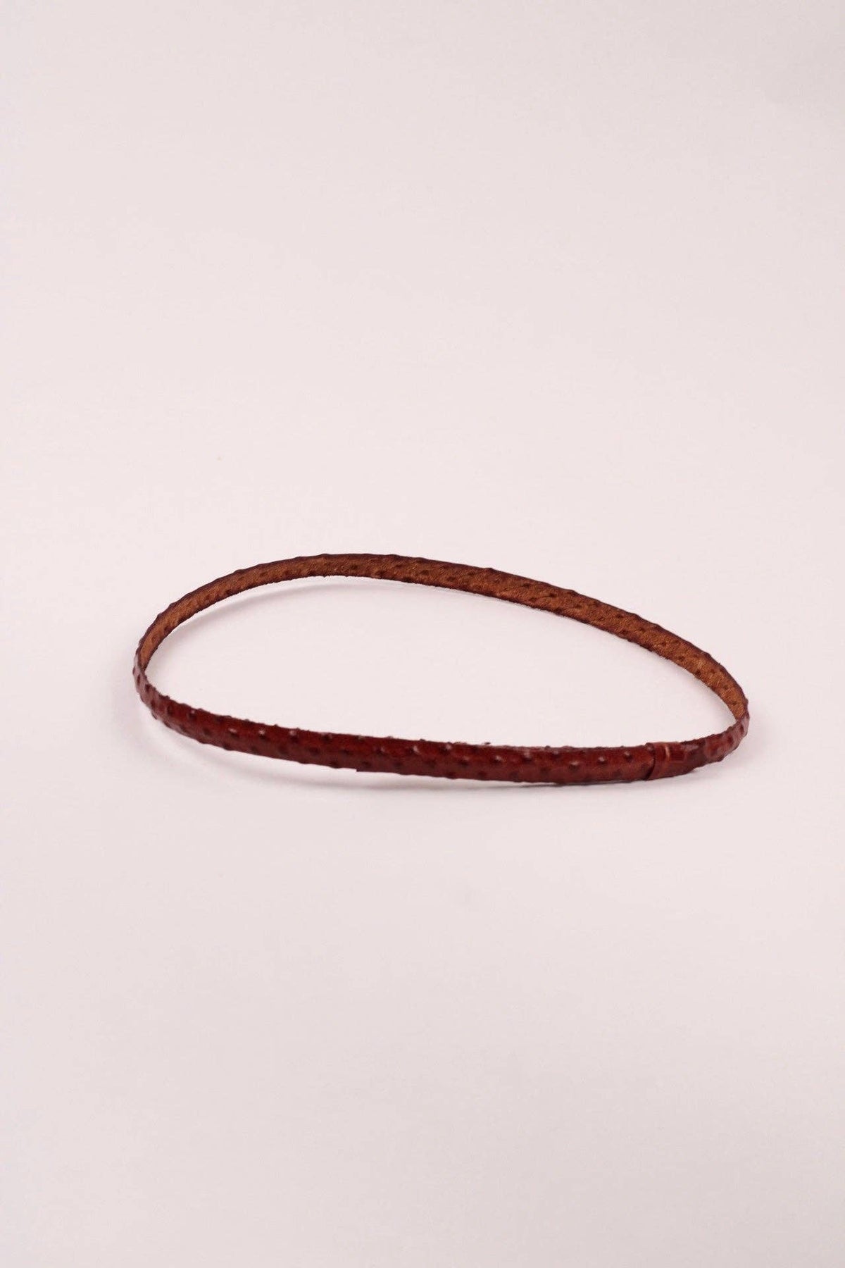 Leather Ostrich Hat Band  / Falu Red