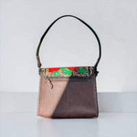 Rosses tooled leather & cowhide shoulder bag