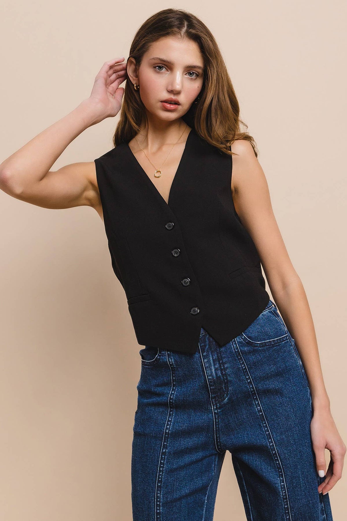 CRISS CROSS BACK TAILORED VEST