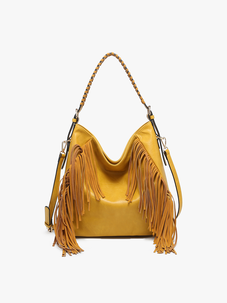 Fringe Detail Hobo Bag
