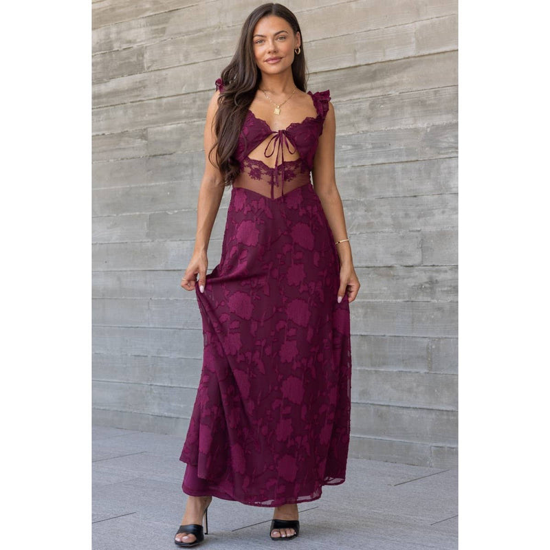 RUMI BURNOUT CHIFFON DRESS