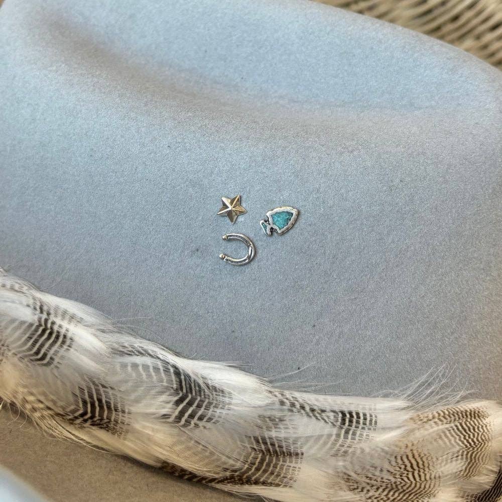 Sterling Silver Star Hat Pin Trio