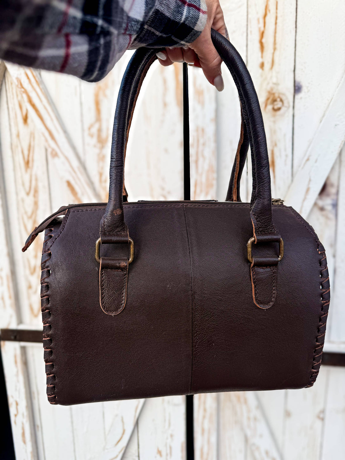 Blurry Skies, Steady Spirit | Western Leather Satchel