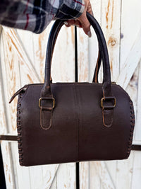 Blurry Skies, Steady Spirit | Western Leather Satchel