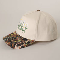Daisy Bloom Embroidered Cotton Camo Baseball Cap