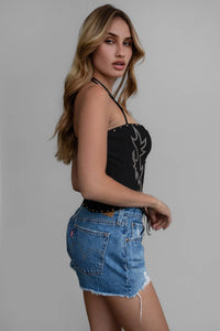 RAELYNN Embroidered Western Corset Top