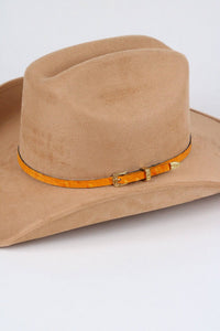 *Ostrich Print Leather Hat Band w/ Buckle