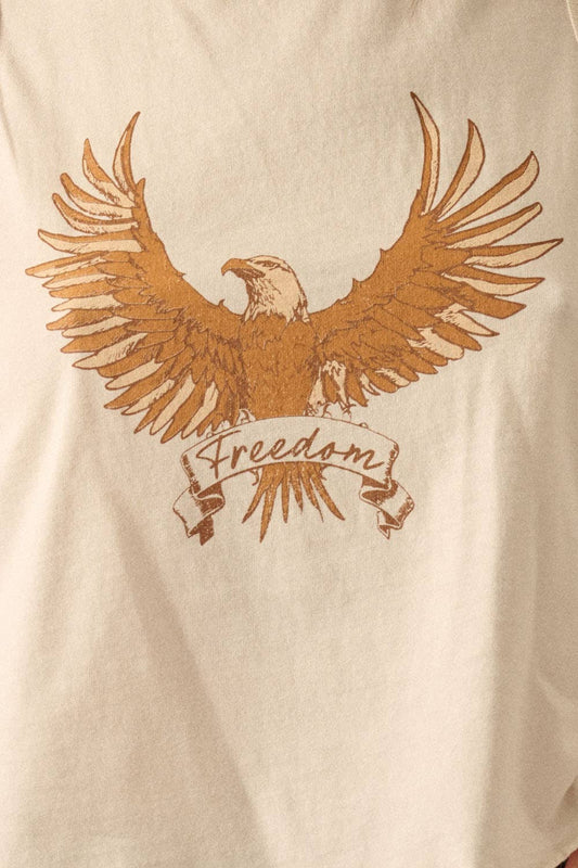 Freedom Flying Eagle Vintage-Wash Graphic Tank Top