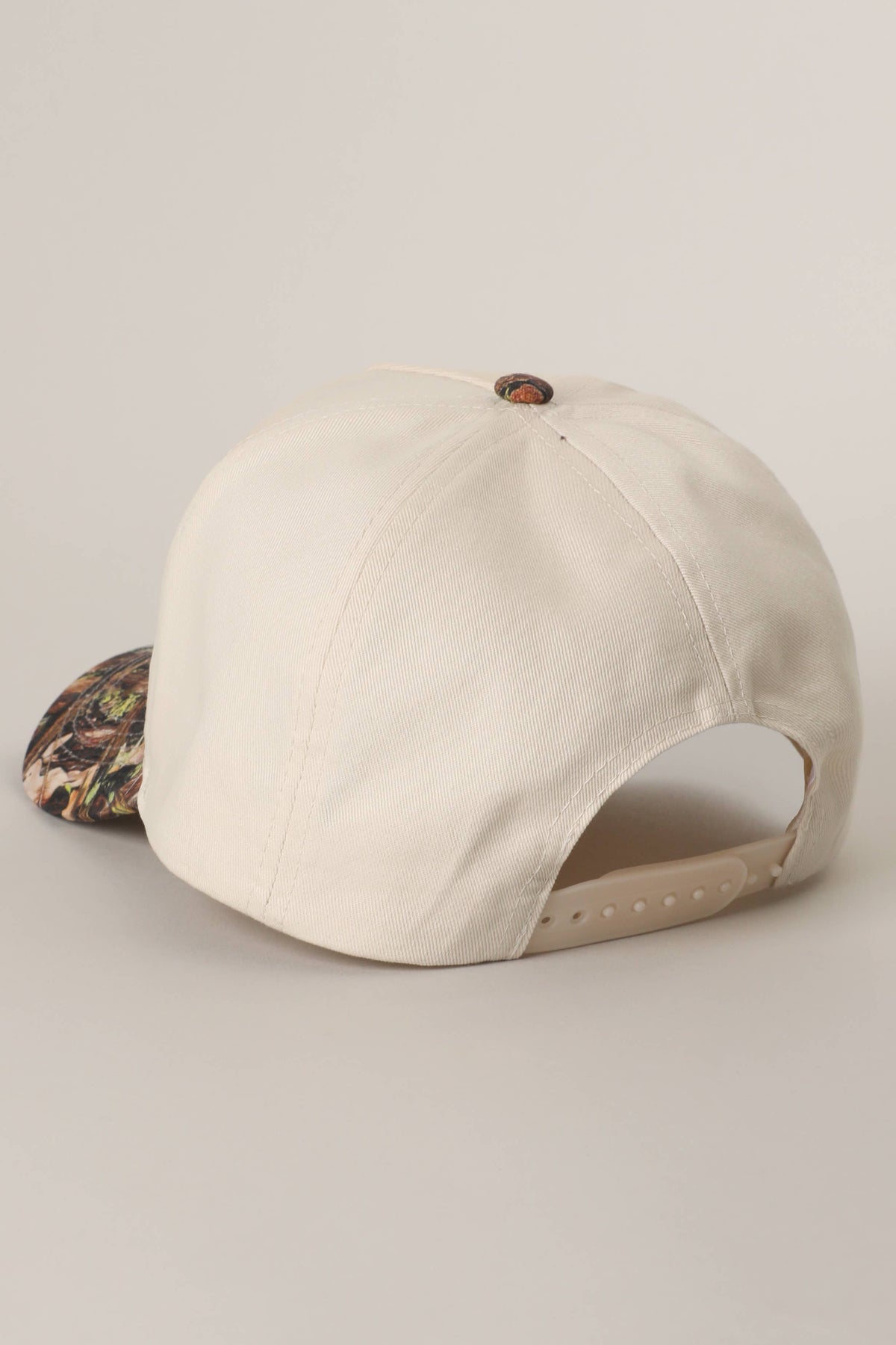 Daisy Bloom Embroidered Cotton Camo Baseball Cap