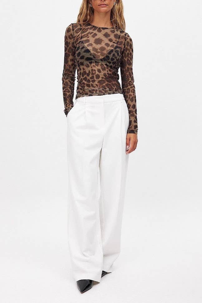 Leopard Sheer Mesh Top