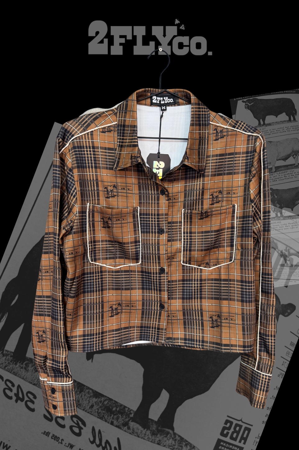 PLAID ROUNDUP TOP