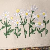 Daisy Bloom Embroidered Cotton Camo Baseball Cap