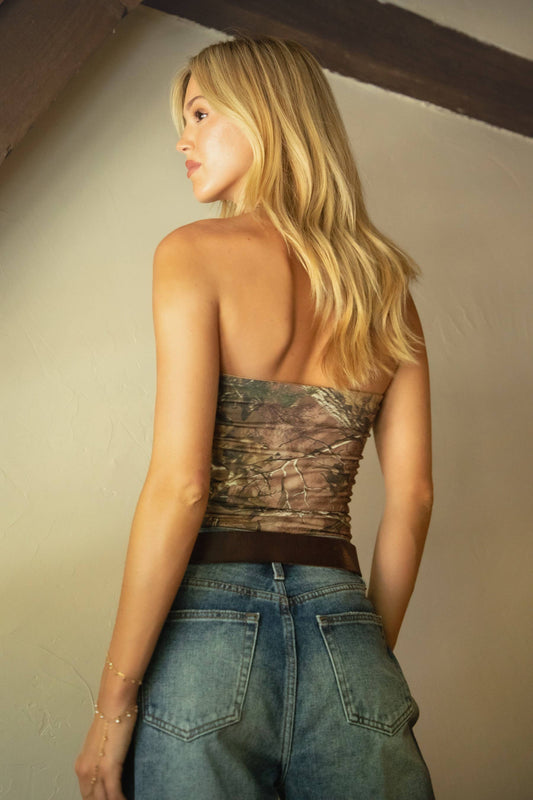 DELTA Camo Strapless Top