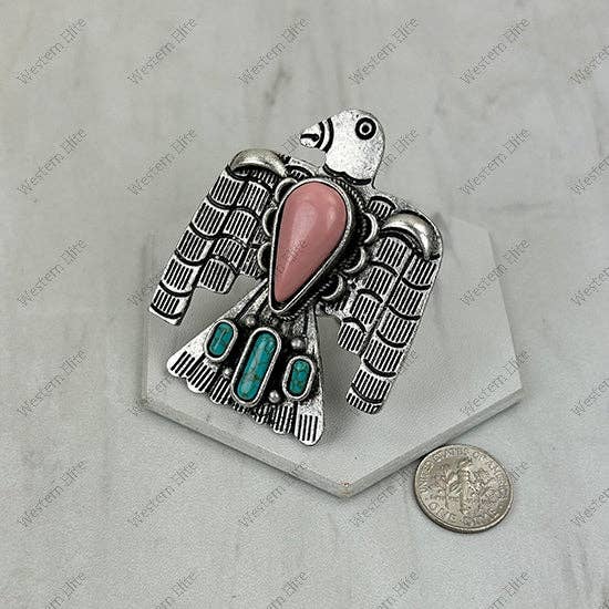 Pink Stone Eagle Ring