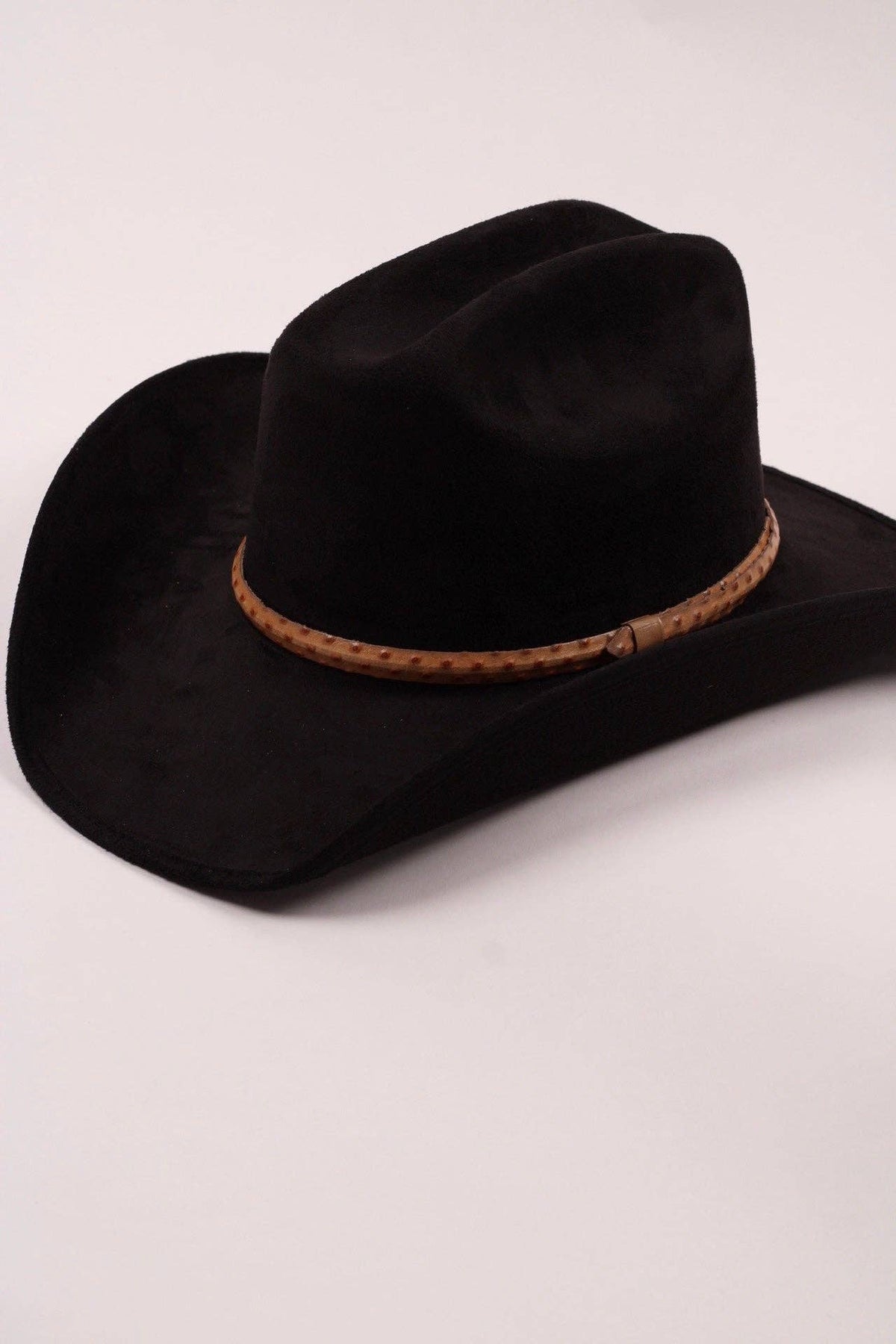 Leather Ostrich Hat Band  / Nude