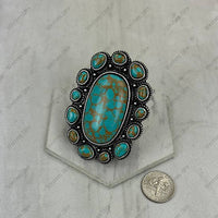 Blue Turquoise Oval Ring