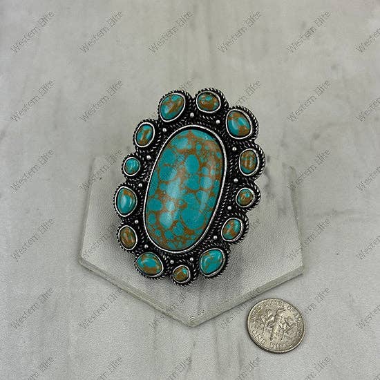 Blue Turquoise Oval Ring