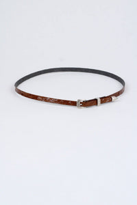 *Ostrich Print Leather Hat Band w/ Buckle