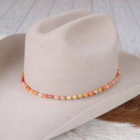 Chunky Orange Stone Hat Band - Terracotta