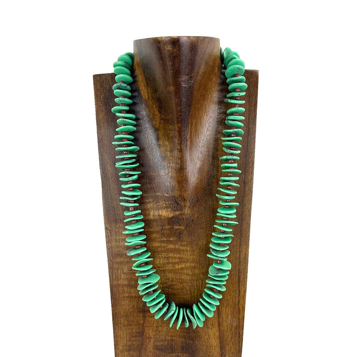 Green Flat Stone necklace
