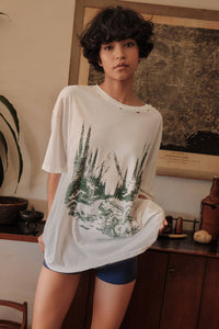 Horses Through Woods Distress Graphic Tee