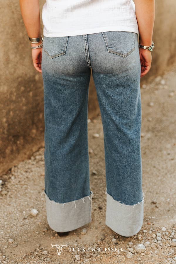 MidWash HighRise Cuffed Trouser Jeans