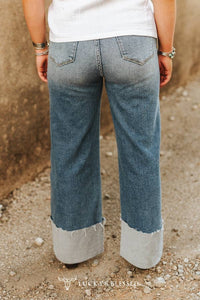 MidWash HighRise Cuffed Trouser Jeans