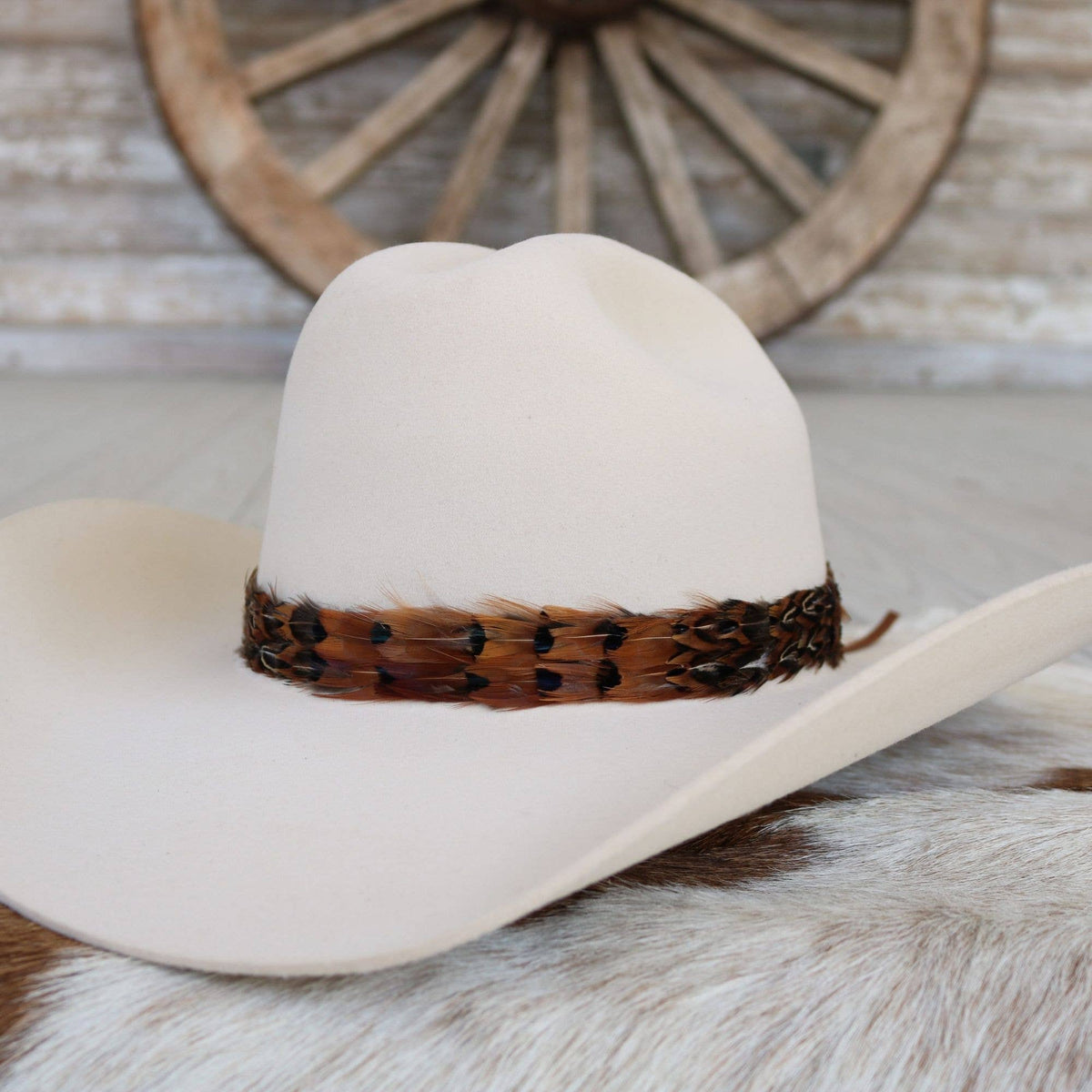 Western Feather Rust Hat Band