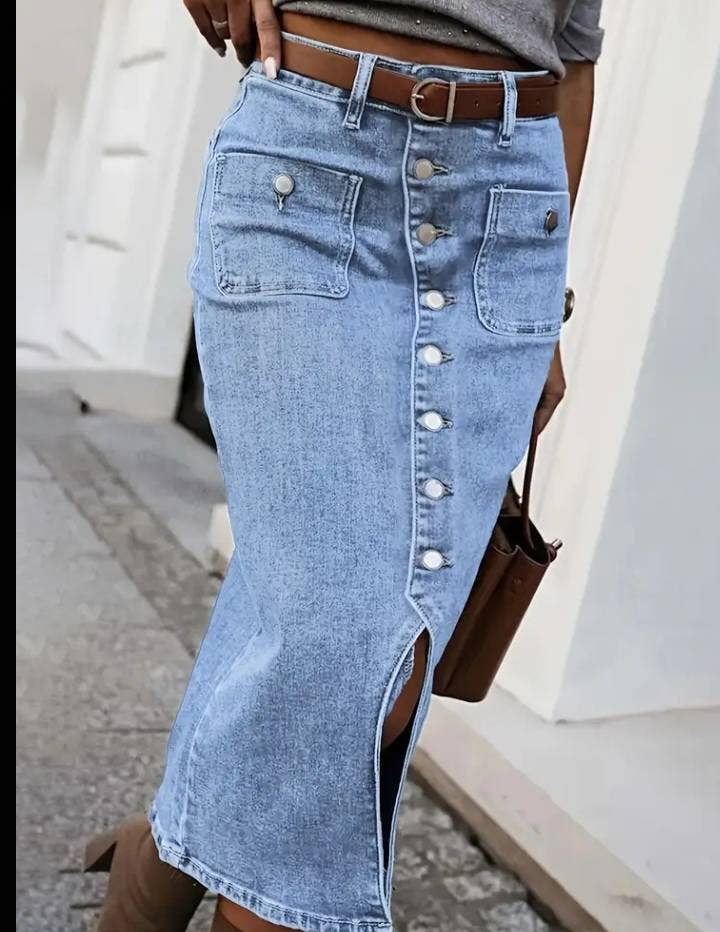Denim Pencil skirt