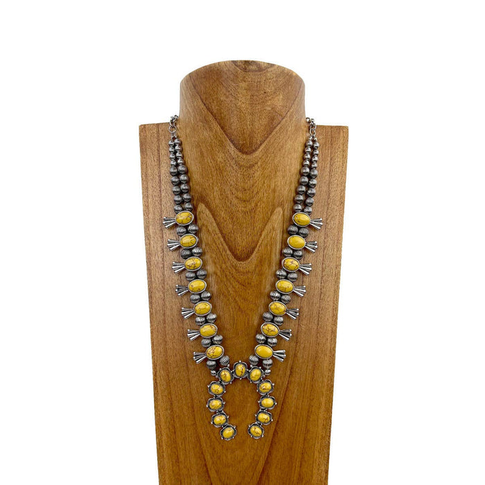 Yellow Squash Blossom Necklace