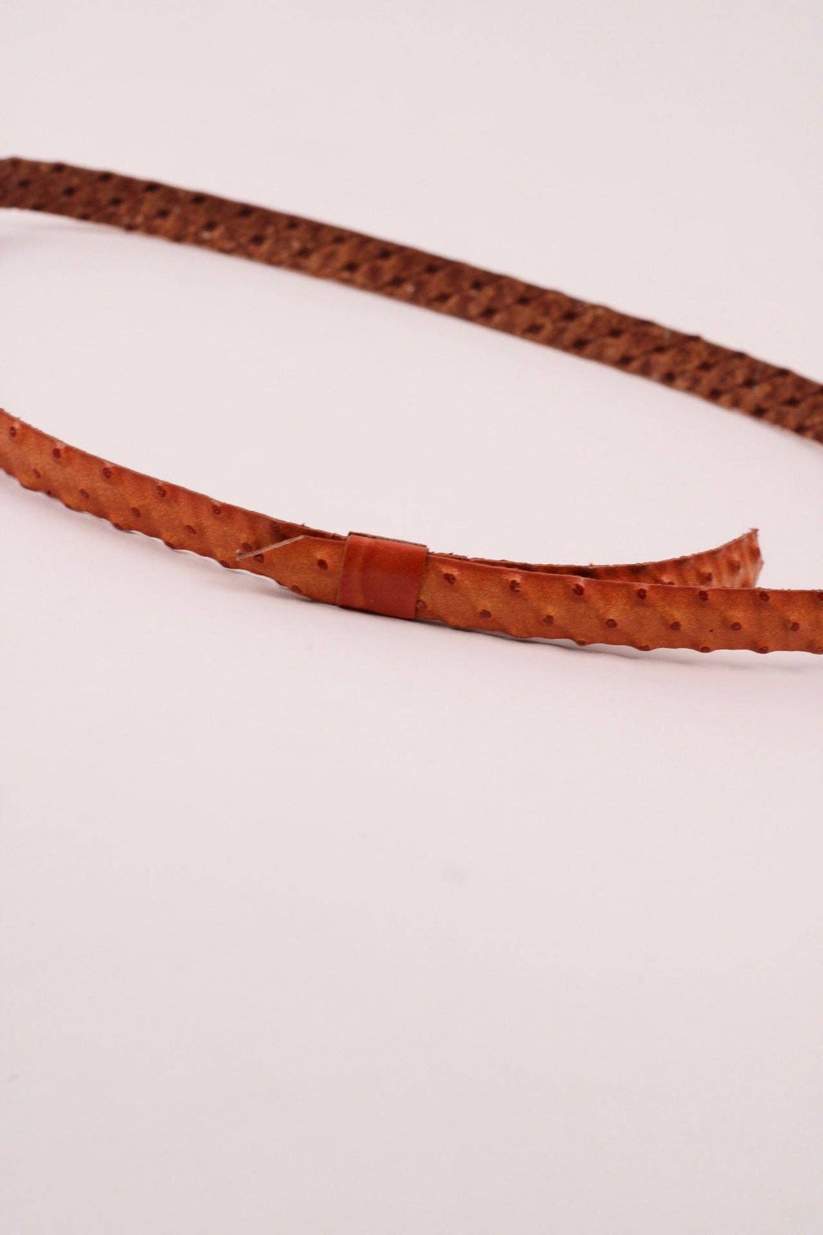 Leather Ostrich Hat Band  / Princeton Orange