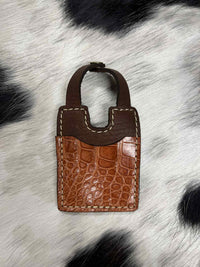 Leather Boot Wallet With Snap Strap