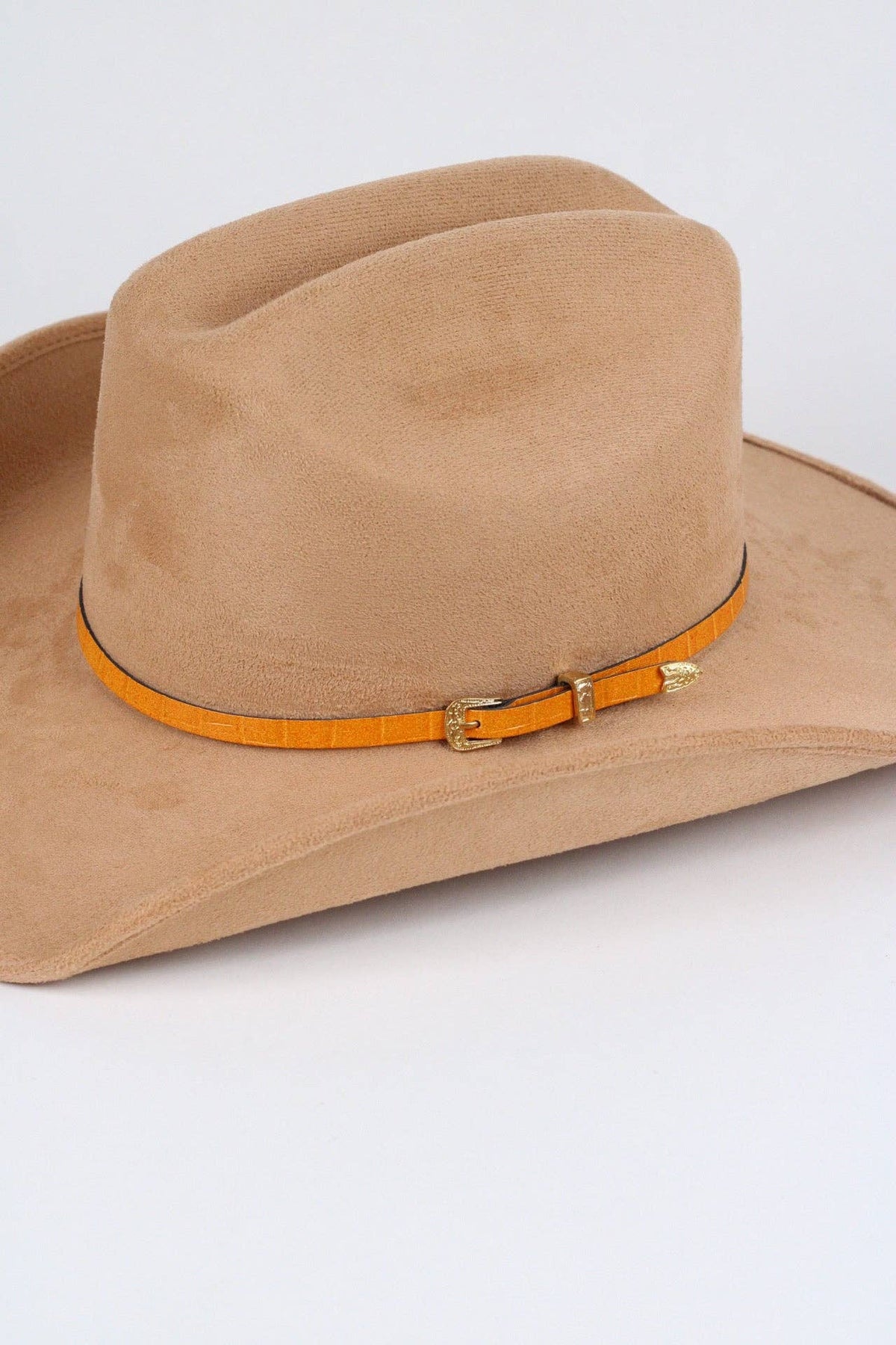 Crocodile Print Leather Hat Band w/ Buckle