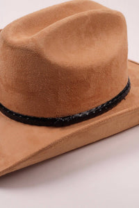 Leather Ostrich Hat Band  / Black