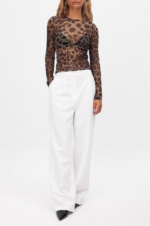 Leopard Sheer Mesh Top