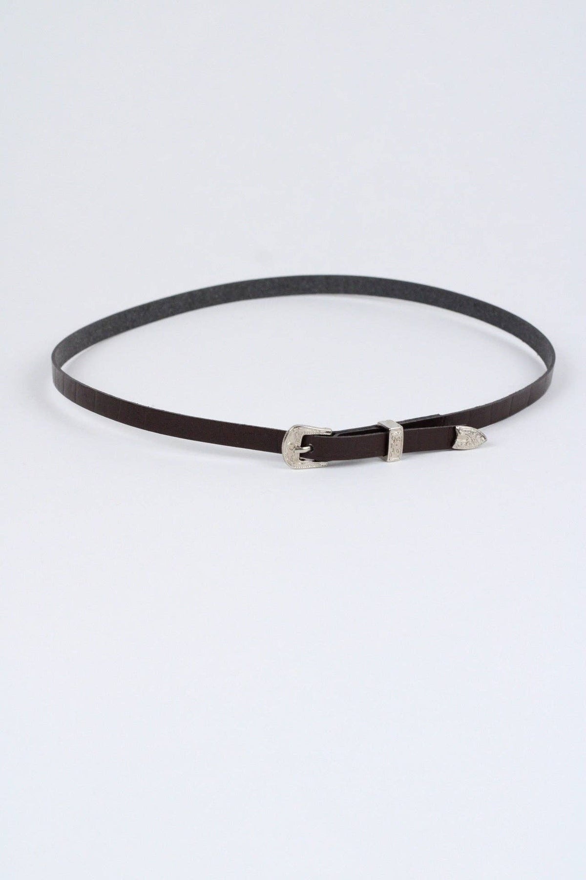 Crocodile Print Leather Hat Band w/ Buckle