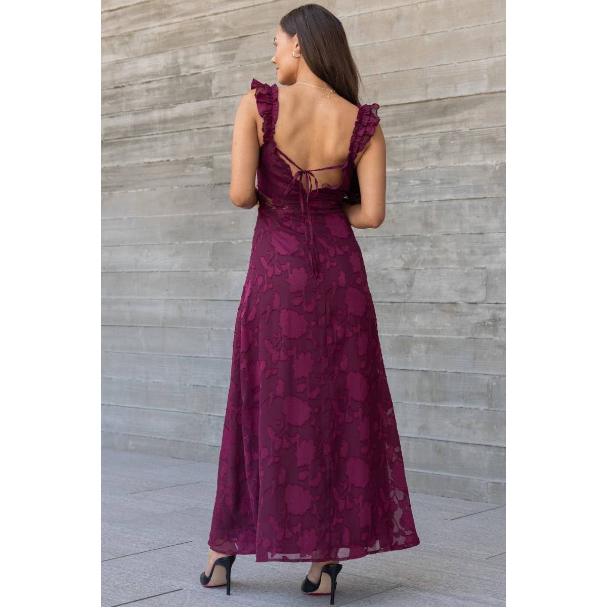 RUMI BURNOUT CHIFFON DRESS