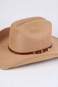 *Ostrich Print Leather Hat Band w/ Buckle