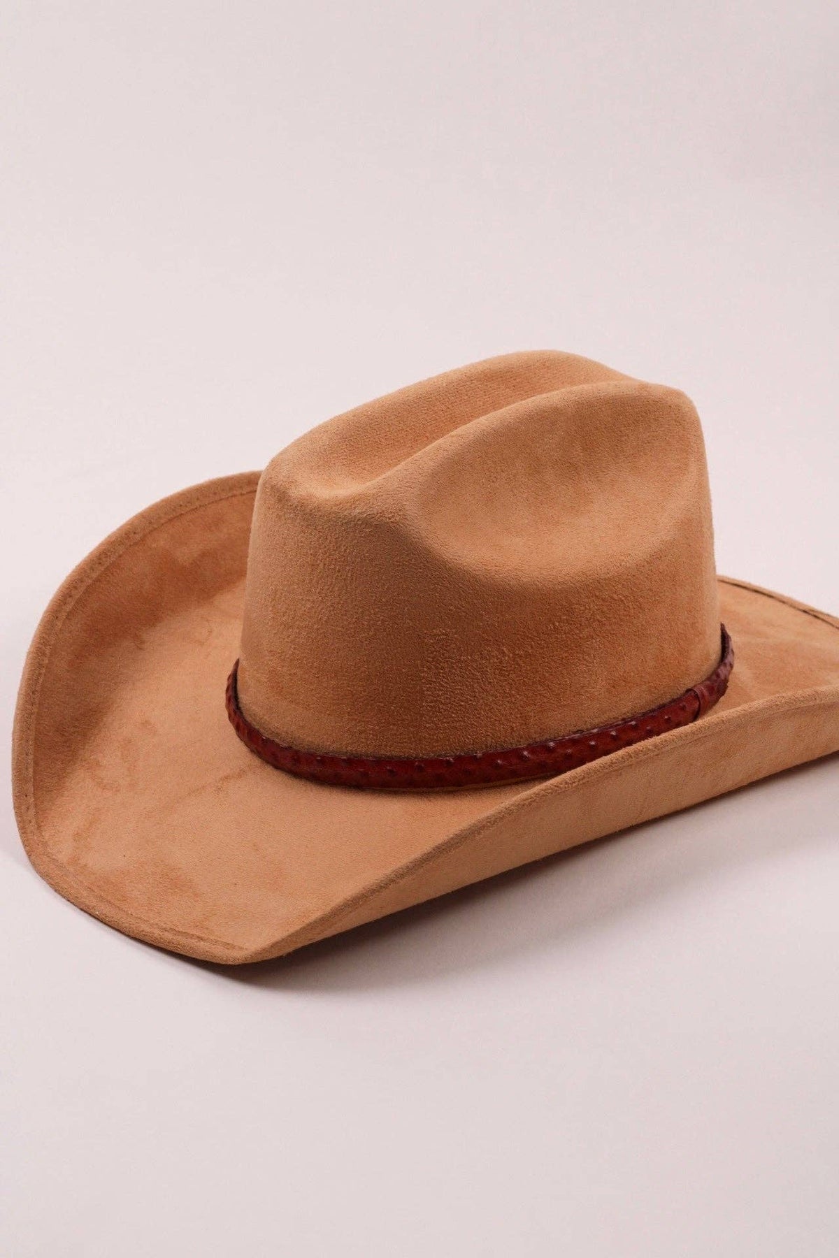 Leather Ostrich Hat Band  / Falu Red
