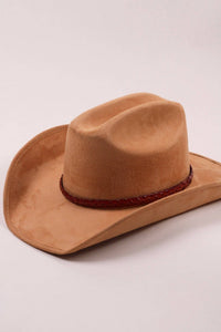 Leather Ostrich Hat Band  / Falu Red