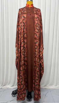 LONDON BRONZE GARDEN - LONG KAFTAN-SATIN